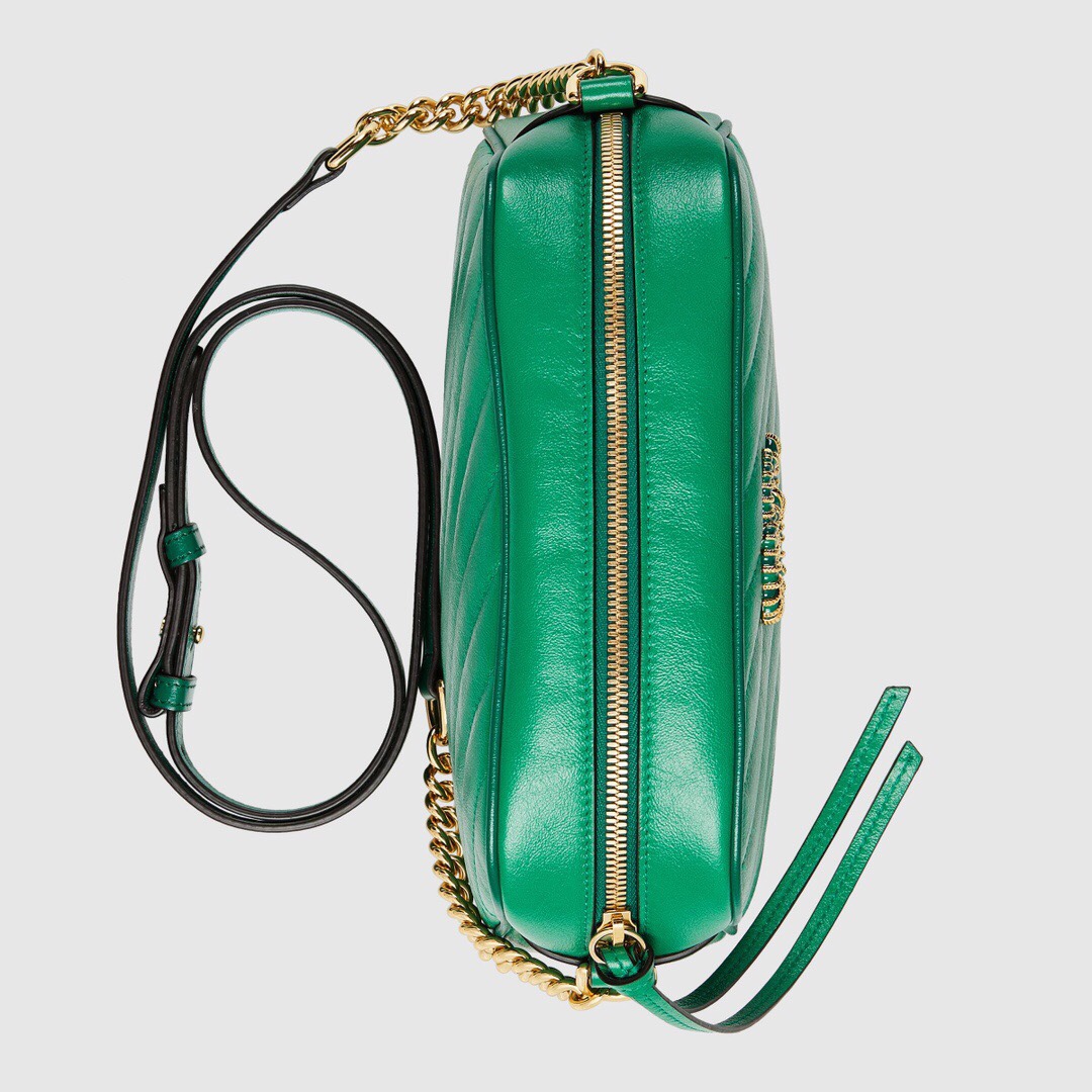 Gucci GG Marmont Small Matelasse Shoulder Bag 447632 Green